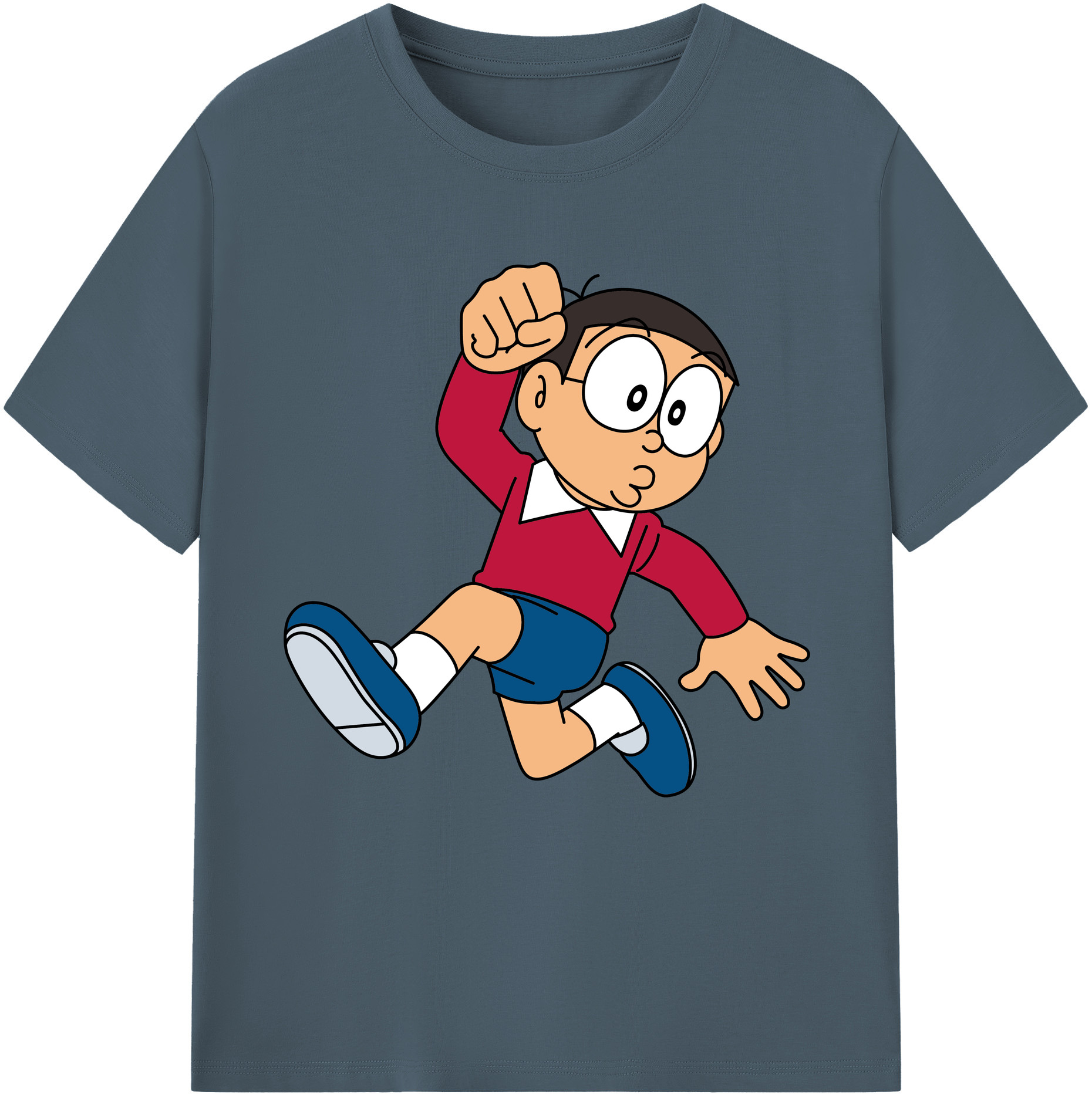 （画像用） ドラえもん 野比 のび太 Doraemon Nobita Nobi 綿100％半袖Tシャツ（フロントプリント）